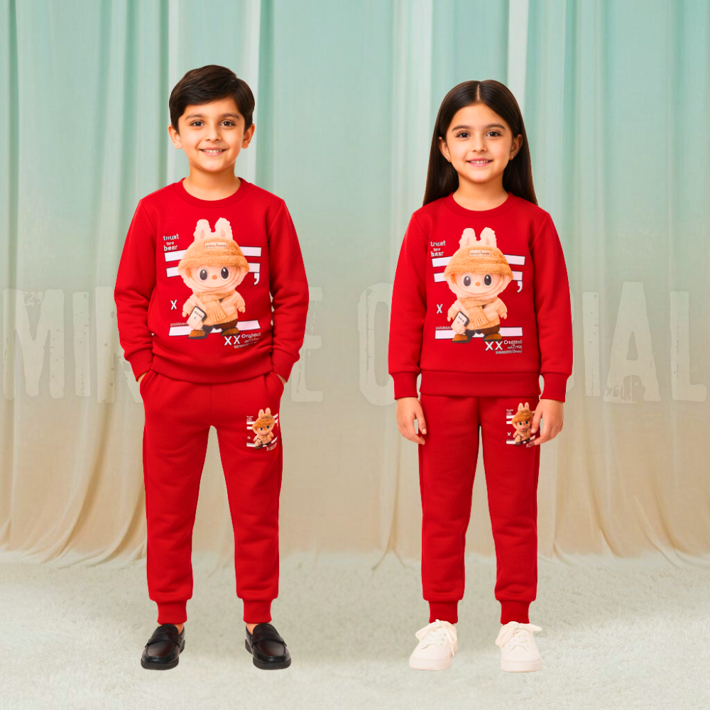 Labubu Doll Red Fleece Tracksuit