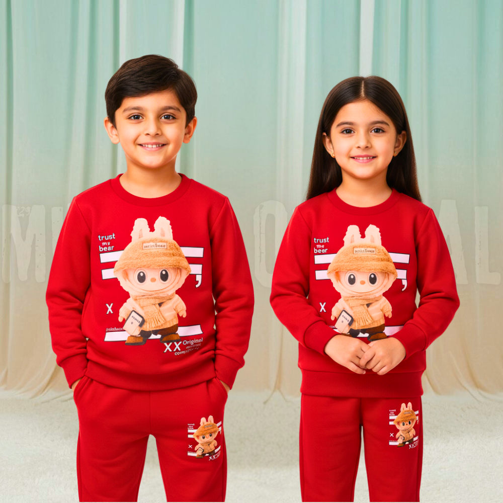 Labubu Doll Red Fleece Tracksuit