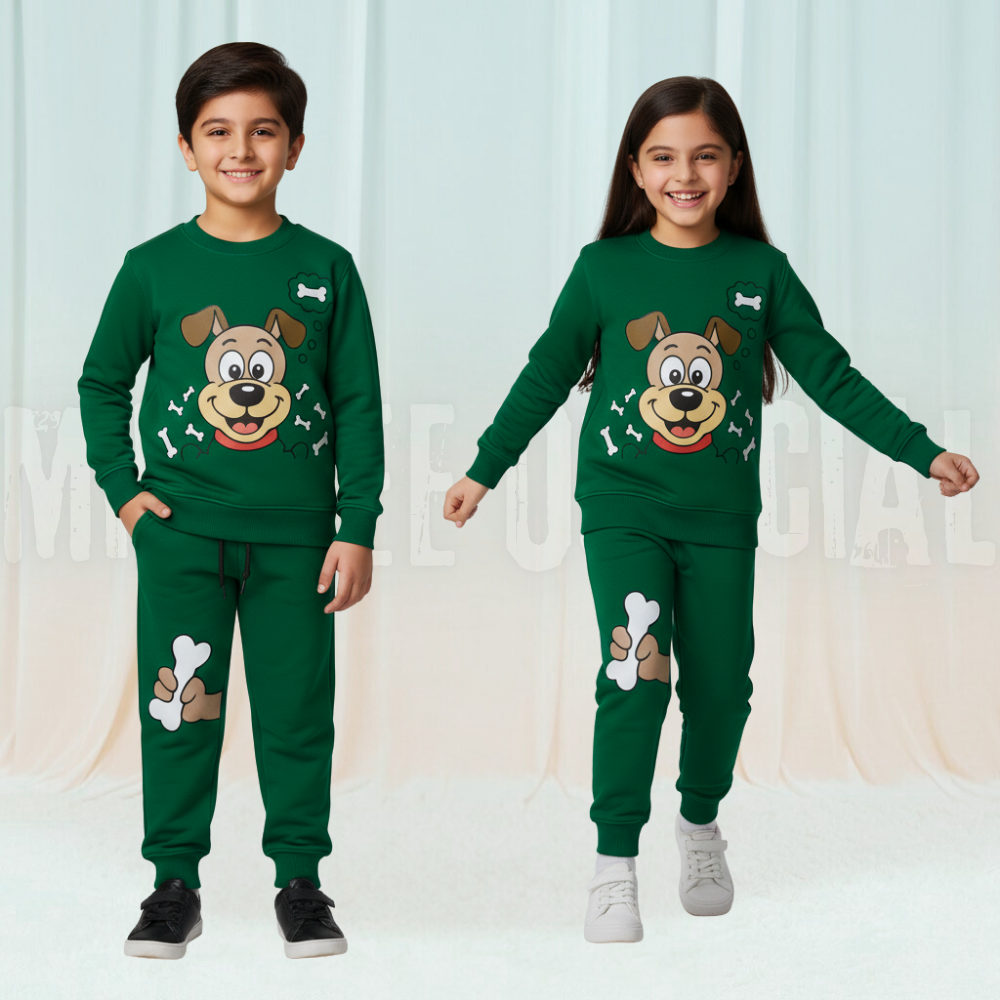 Puppy Green Fleece Tracksuit