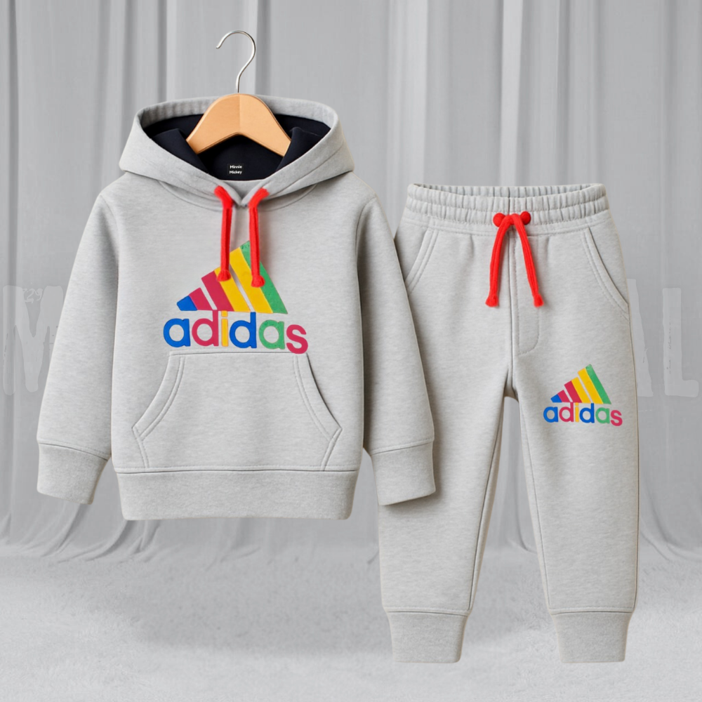 Adidas Hoodie Grey Fleece Tracksuit