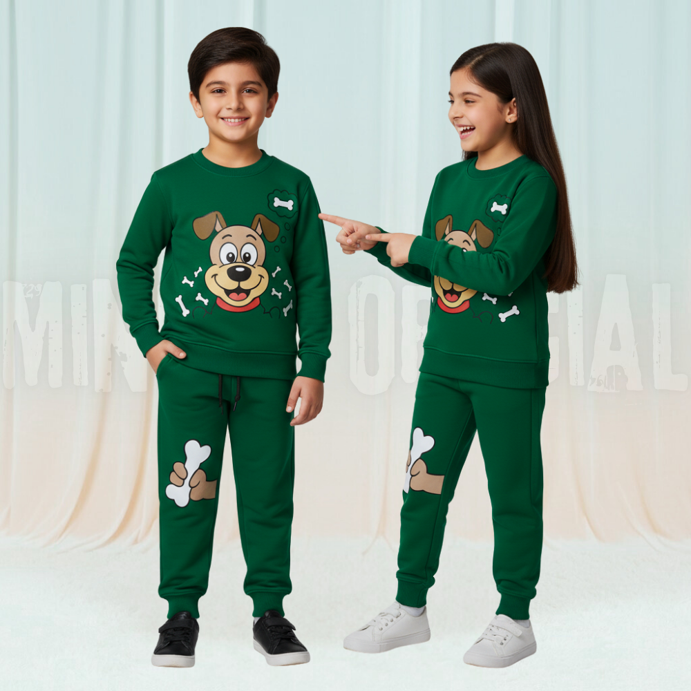 Puppy Green Fleece Tracksuit