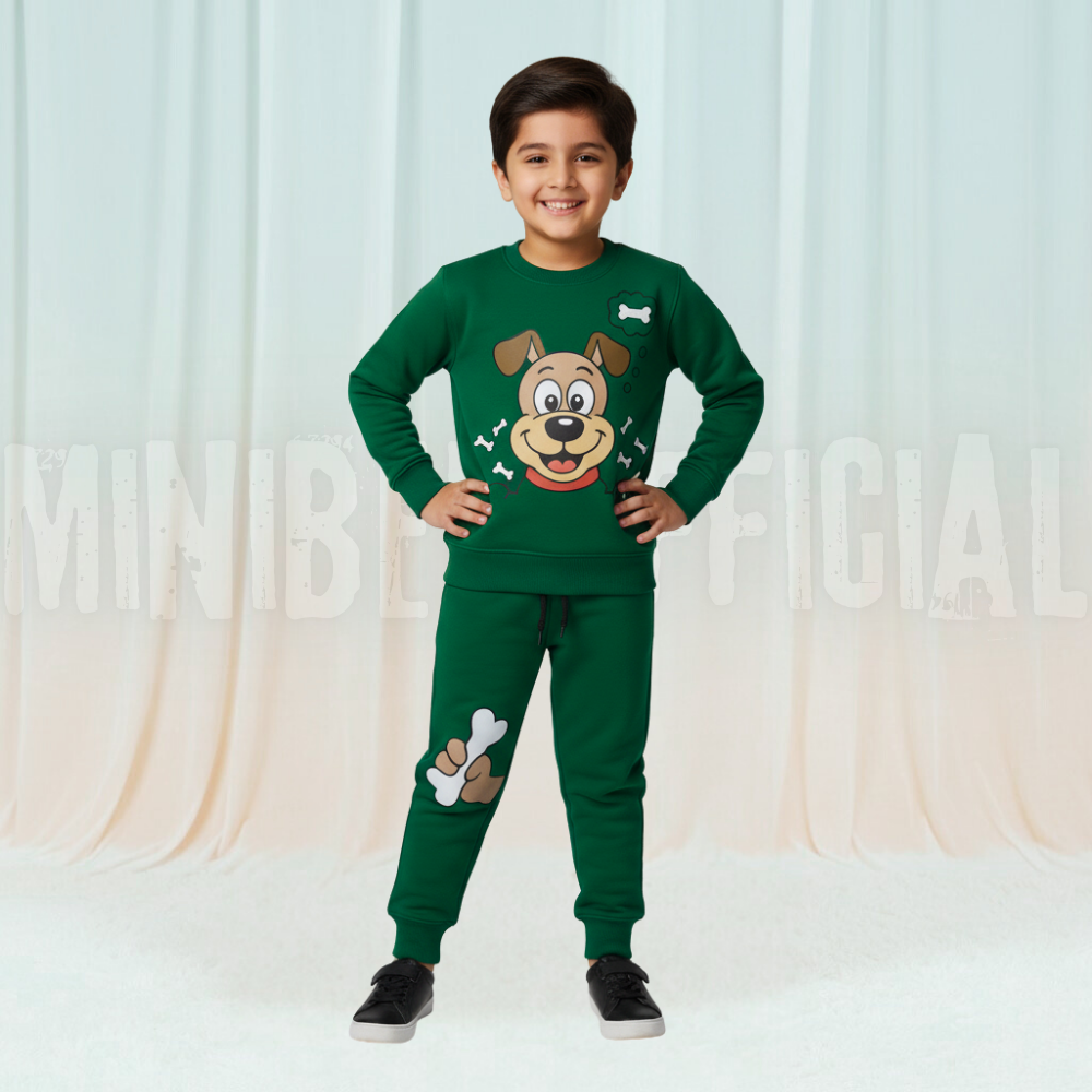 Puppy Green Fleece Tracksuit
