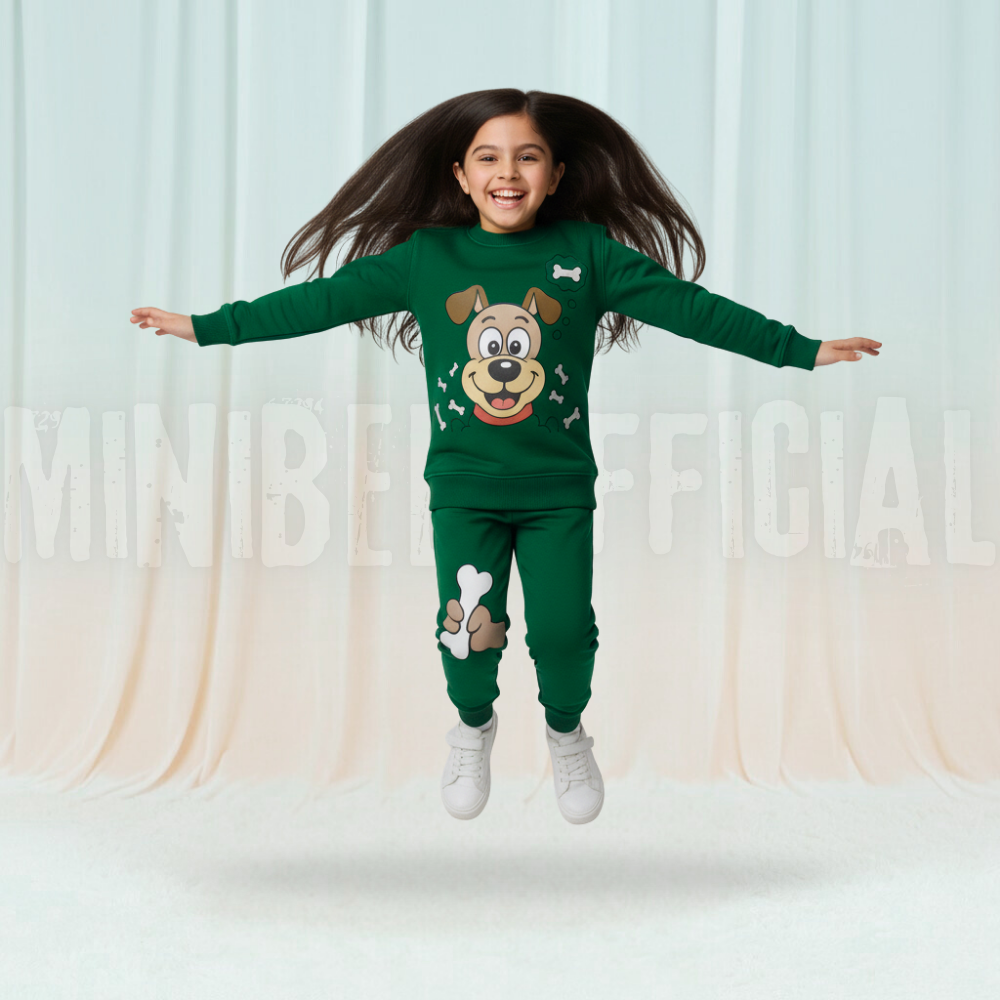 Puppy Green Fleece Tracksuit