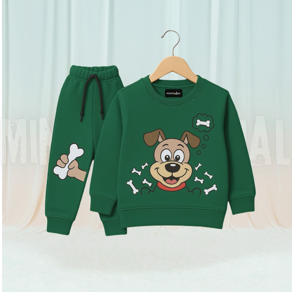 Puppy Green Fleece Tracksuit