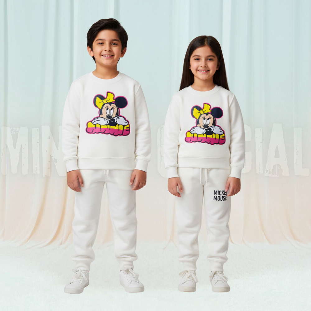 FunMickey White Fleece Tracksuit