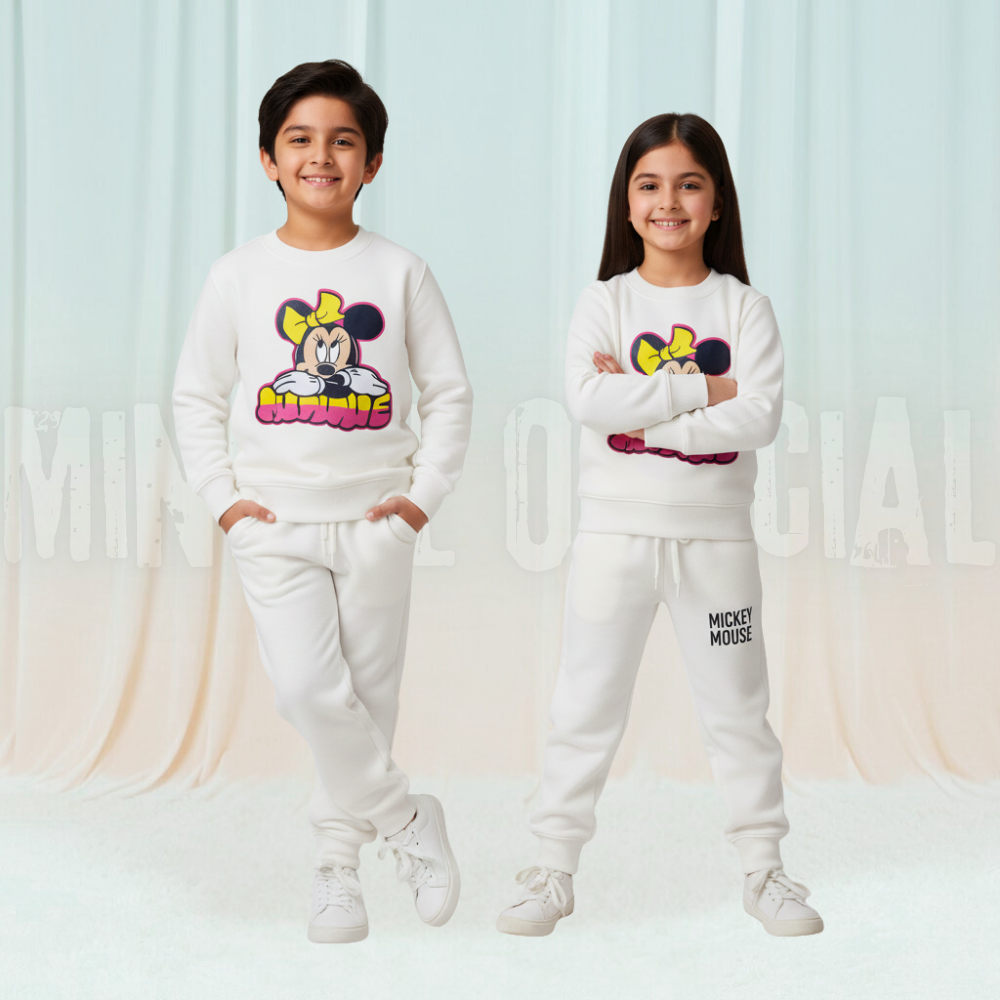FunMickey White Fleece Tracksuit