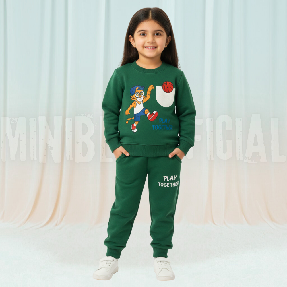 Little Player Green Fleece Tracksuit