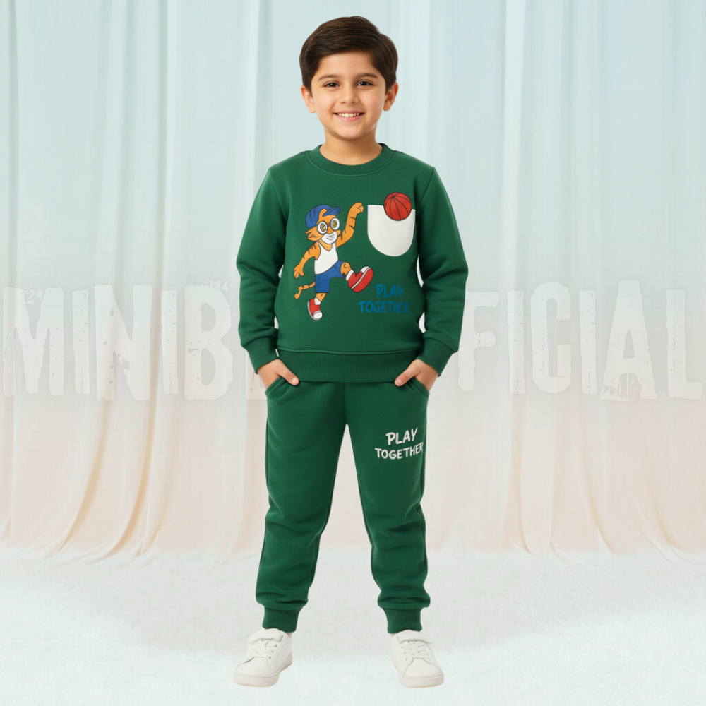 Little Player Green Fleece Tracksuit