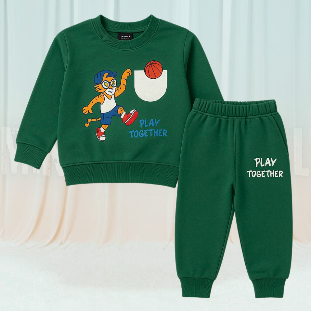 Little Player Green Fleece Tracksuit