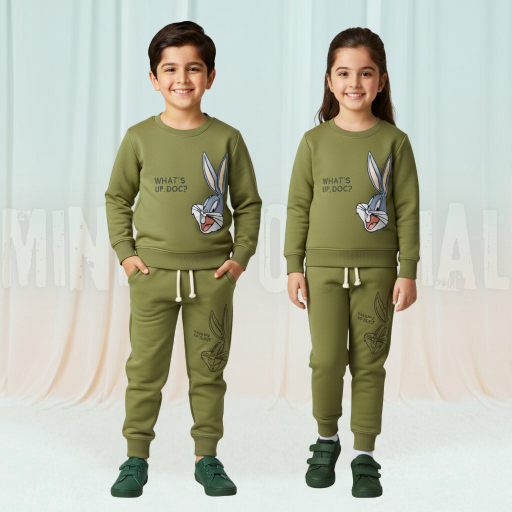 Funny Bunny Green Fleece Tracksuit