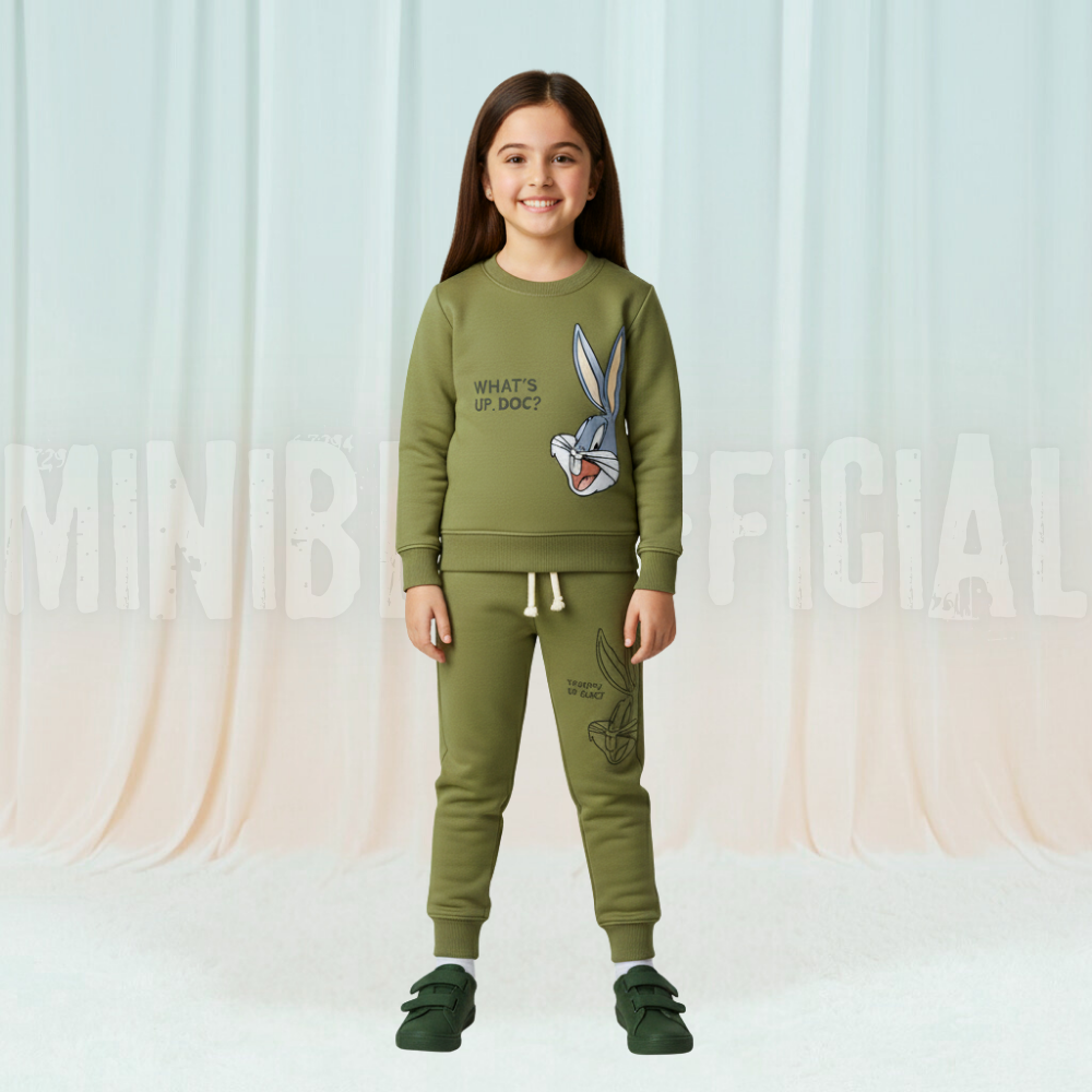 Funny Bunny Green Fleece Tracksuit