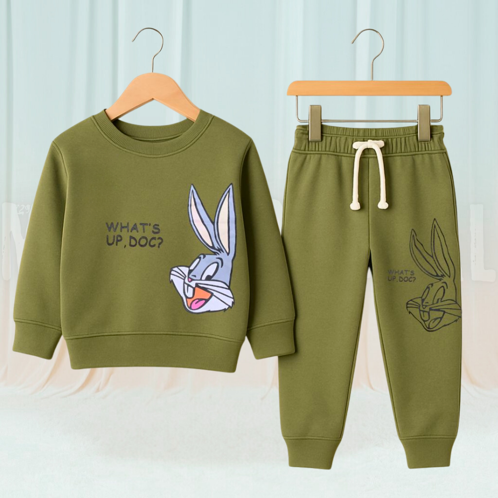 Funny Bunny Green Fleece Tracksuit
