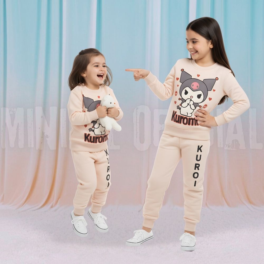 Kuromi Doll Pink Fleece Tracksuit