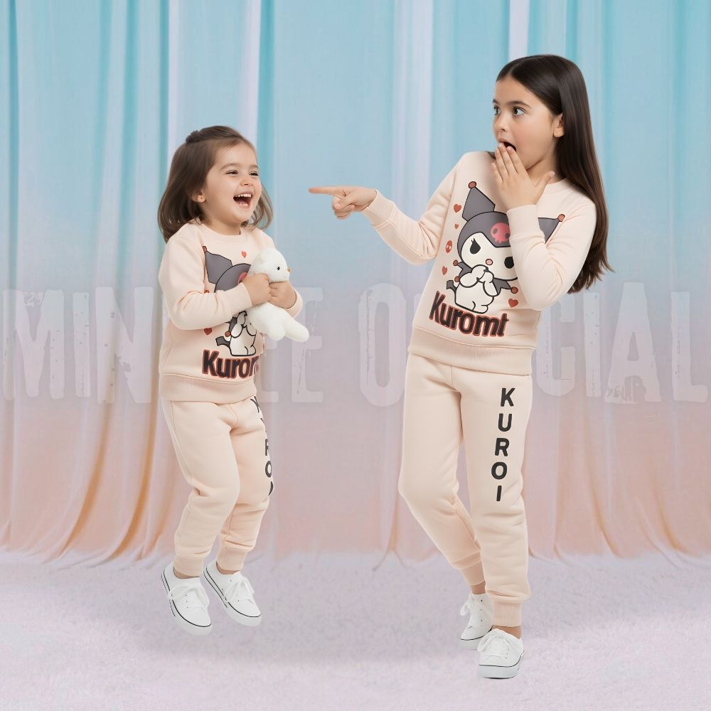 Kuromi Doll Pink Fleece Tracksuit