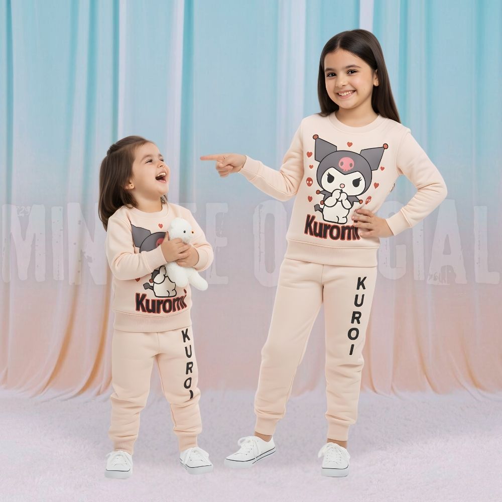 Kuromi Doll Pink Fleece Tracksuit