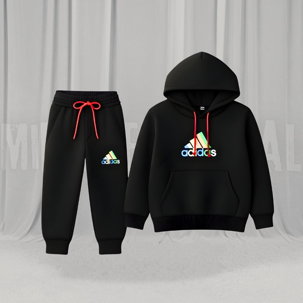 Adidas Hoodie Black Fleece Tracksuit