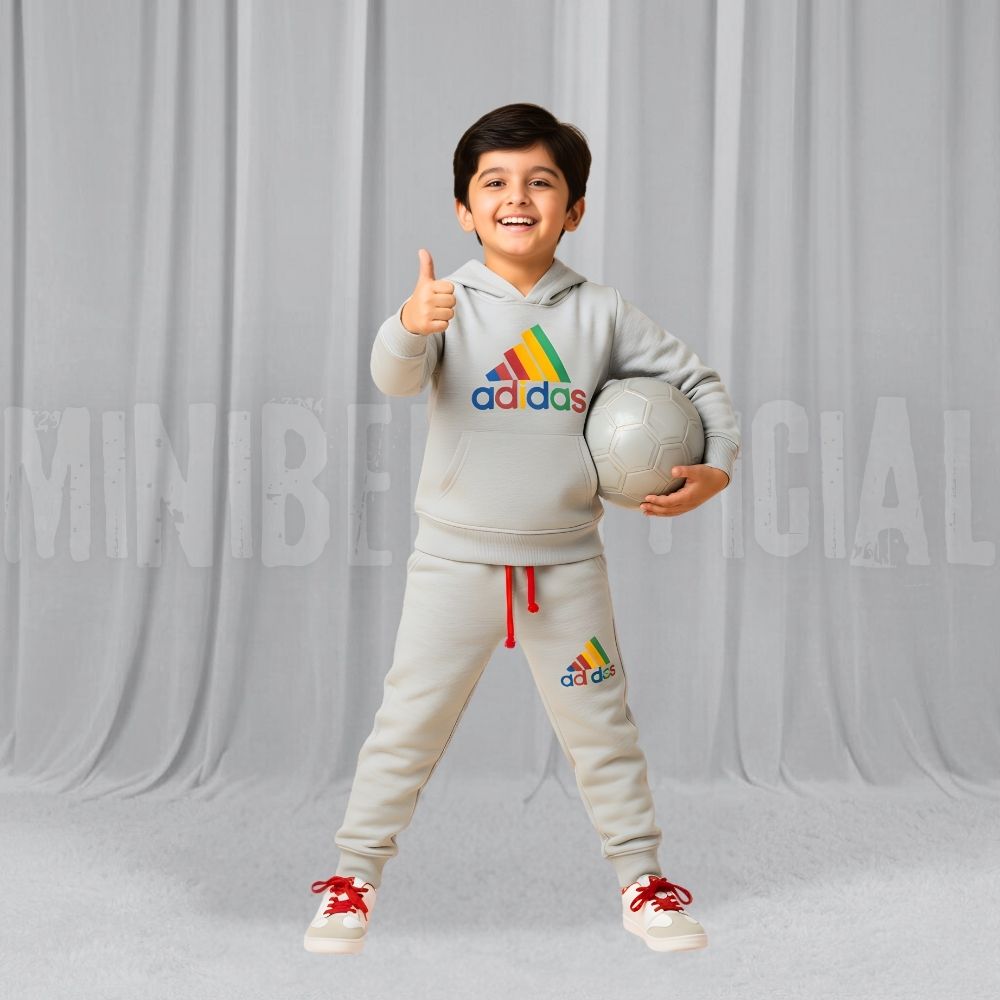 Adidas Hoodie Grey Fleece Tracksuit