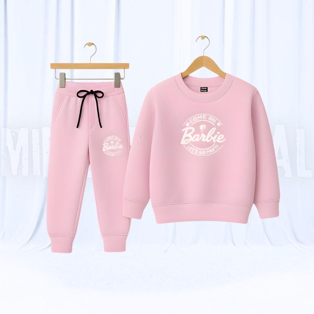 Barbie Light Pink Fleece Tracksuit