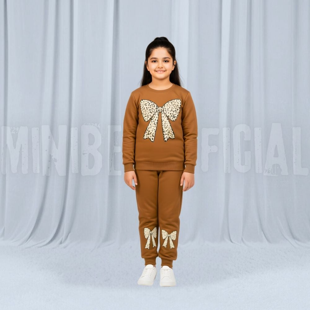 Bow Brown Fleece Tracksuit
