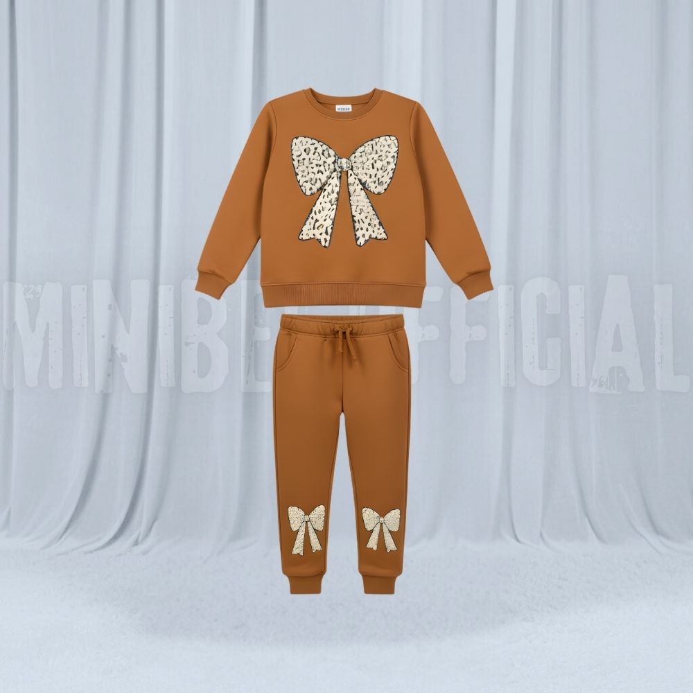 Bow Brown Fleece Tracksuit