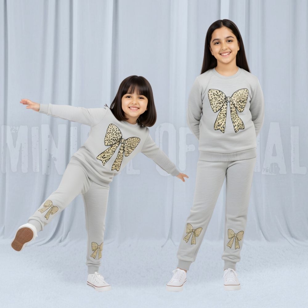 Bow Grey Fleece Tracksuit