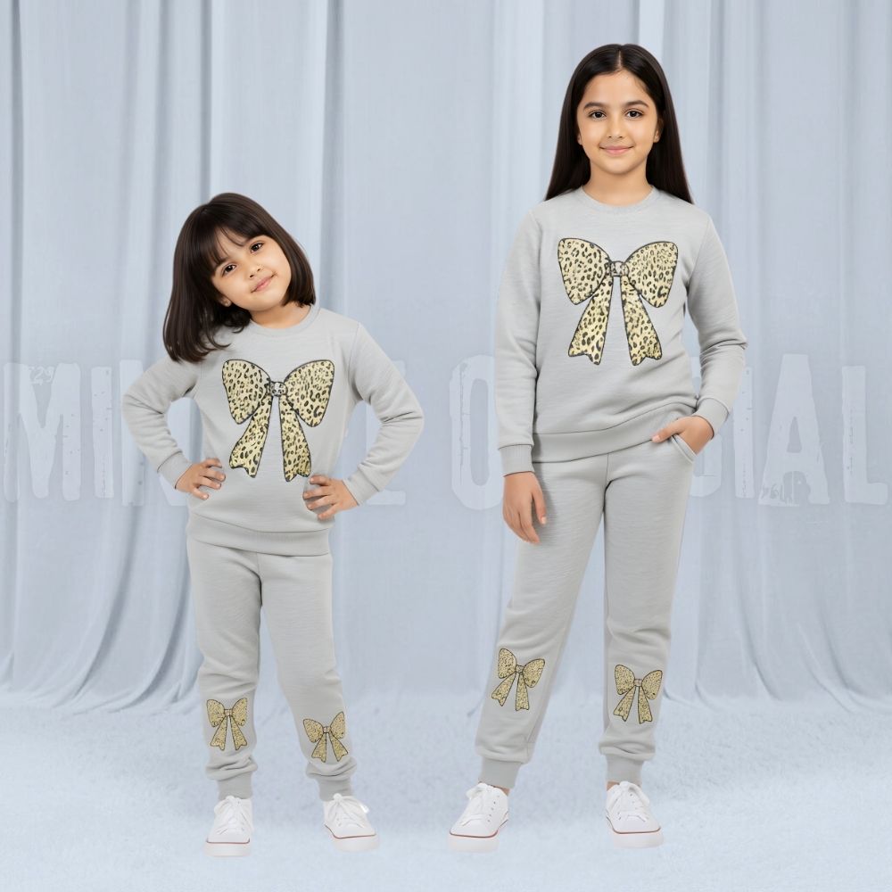 Bow Grey Fleece Tracksuit