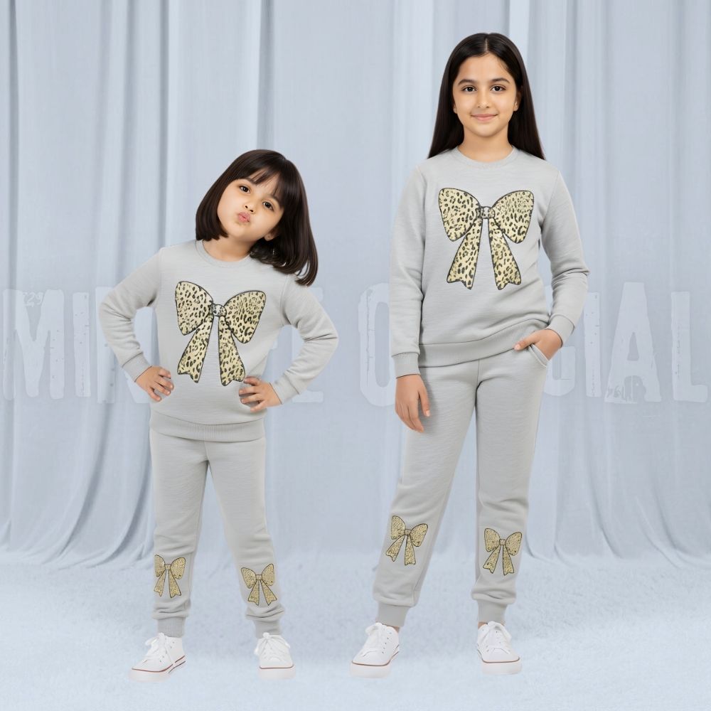 Bow Grey Fleece Tracksuit