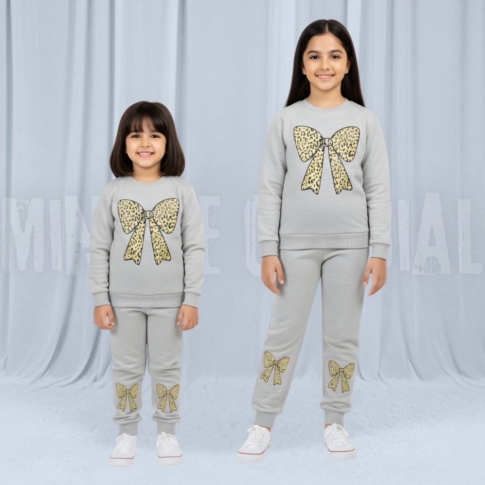 Bow Grey Fleece Tracksuit