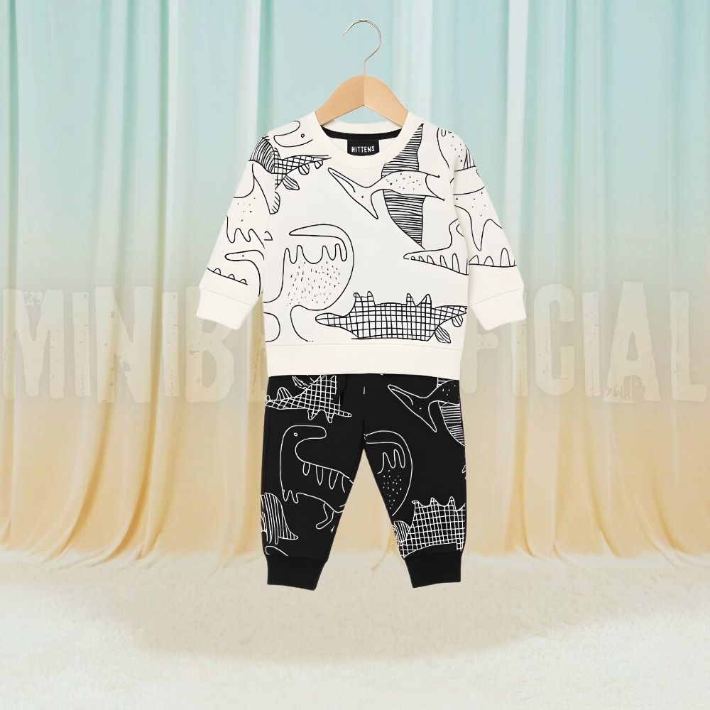 Dino B&W Fleece Tracksuit