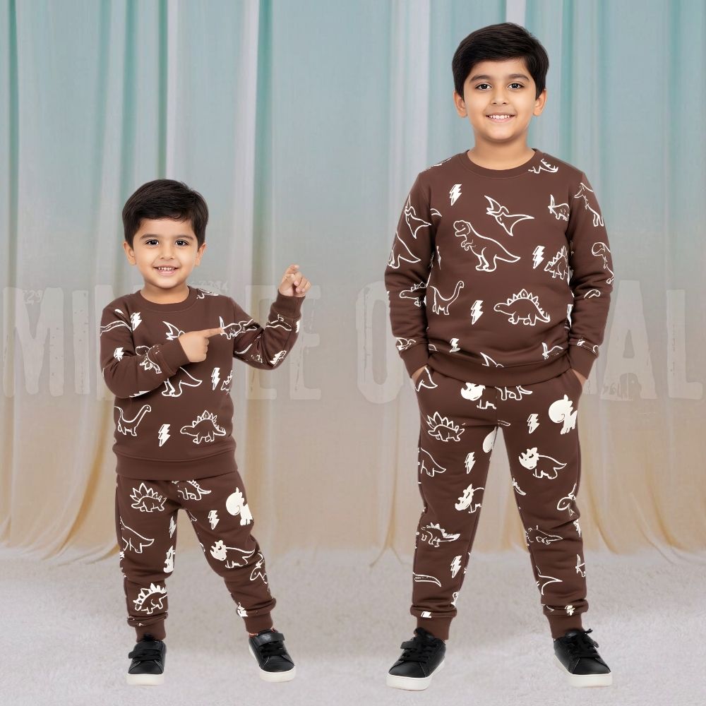 Dragon Brown Fleece Tracksuit