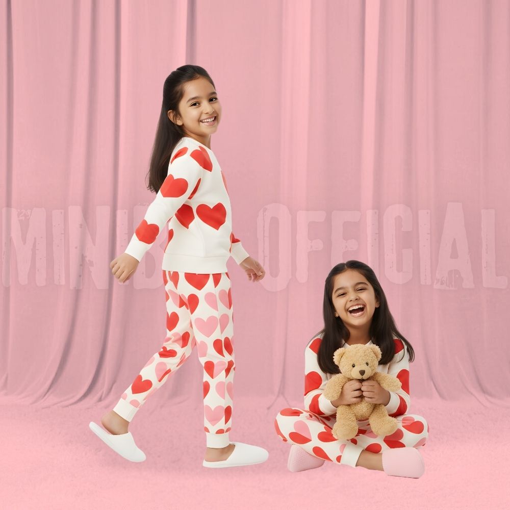 Heart White Fleece Tracksuit