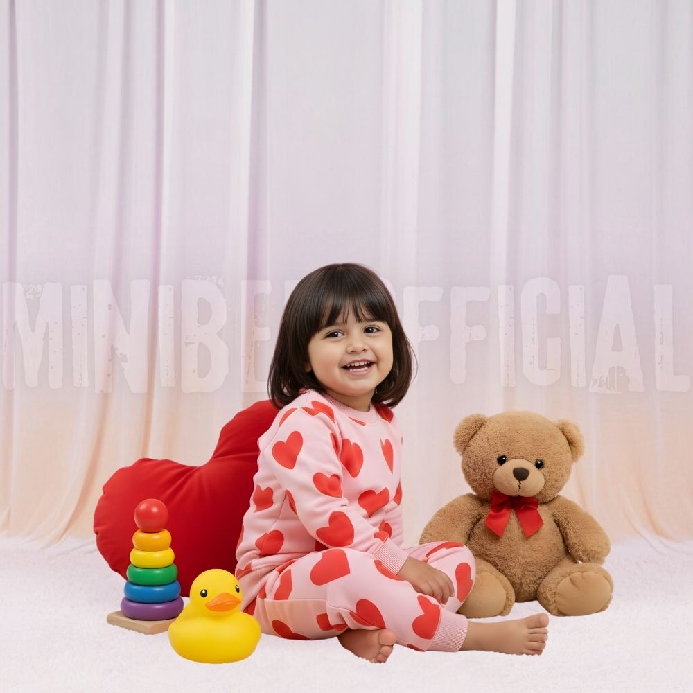 Heart Pink Fleece Tracksuit