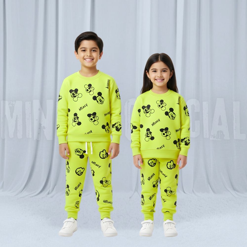 Small Micky Light Green Fleece Tracksuit