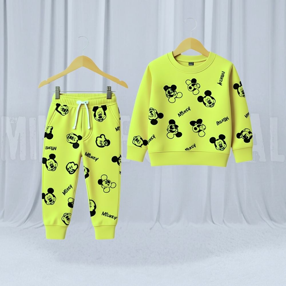Small Micky Light Green Fleece Tracksuit
